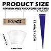 10 Pcs Single Roses Flower Gift Box Cone Flower Bouquet Wrapping Paper Rose Packaging Bags for Valentines Day Birthday, Blue, Inches view 2