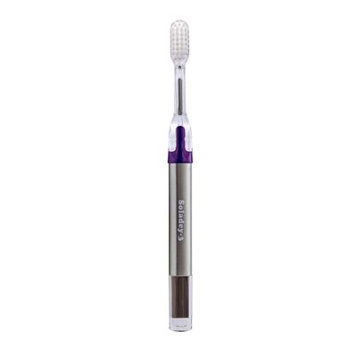Soladey3 Ionic Toothbrush, Solar Panels and TiO2 Semiconductor, 4 Row Ultra Fine Purple, You can Brush Without Toothpaste