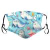 Reusable Cloth Face Masks with 2 Filters Narwhal-and-Starfish Washable Face Covering Small Black view 1
