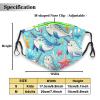 Reusable Cloth Face Masks with 2 Filters Narwhal-and-Starfish Washable Face Covering Small Black view 2