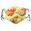 Reusable Cloth Face Masks with 2 Filters Macaron-Cheese-Hamburger Washable Face Covering Small Black view 1