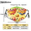 Reusable Cloth Face Masks with 2 Filters Macaron-Cheese-Hamburger Washable Face Covering Small Black view 2