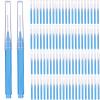 Patelai 100 Pieces Braces Brush for Cleaner Interdental Brush Toothpick Dental Tooth Flossing Head Oral Dental Hygiene Flosser Toothpick Cleaners Tooth Tool(Blue,Proper Size) view 1
