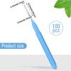 Patelai 100 Pieces Braces Brush for Cleaner Interdental Brush Toothpick Dental Tooth Flossing Head Oral Dental Hygiene Flosser Toothpick Cleaners Tooth Tool(Blue,Proper Size) view 2