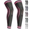 2 Pack Full Leg Compression Sleeves, Long Knee Brace Support for ACL,PCL, Meniscus Tear, Arthritis, Tendinitis (Rose Red, Medium) view 1