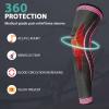 2 Pack Full Leg Compression Sleeves, Long Knee Brace Support for ACL,PCL, Meniscus Tear, Arthritis, Tendinitis (Rose Red, Medium) view 3
