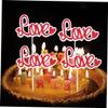 ORFOFE Valentine's Day Edible Cake Topper Set Cupcake Decorations Flag for Wedding view 2