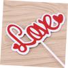 ORFOFE Valentine's Day Edible Cake Topper Set Cupcake Decorations Flag for Wedding view 4