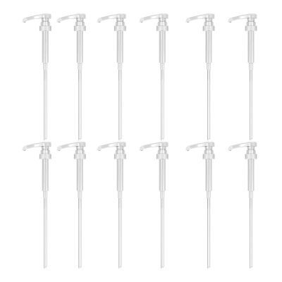 12PCS Coffee Syrup Pump, Skinny Syrup Pump, 750ml Bottle Pumps for Flavored Syrups Dispenser Caramel Snow Cones Drinks Dessert Tea Jam Ketchup (White)