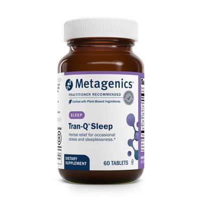 Metagenics Tran-Q Sleep - Natural Herbal Sleep Support - with California Poppy, Passion Flower & Lavender - Stress Relief & Relaxation Aid - Melatonin Free, Non-GMO, Gluten-Free - 60 Tablets