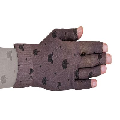 Lymphedivas Rose Noir Beige Medical Graduated Compression Glove for Lymphedema (20-30 mmHg Medium)