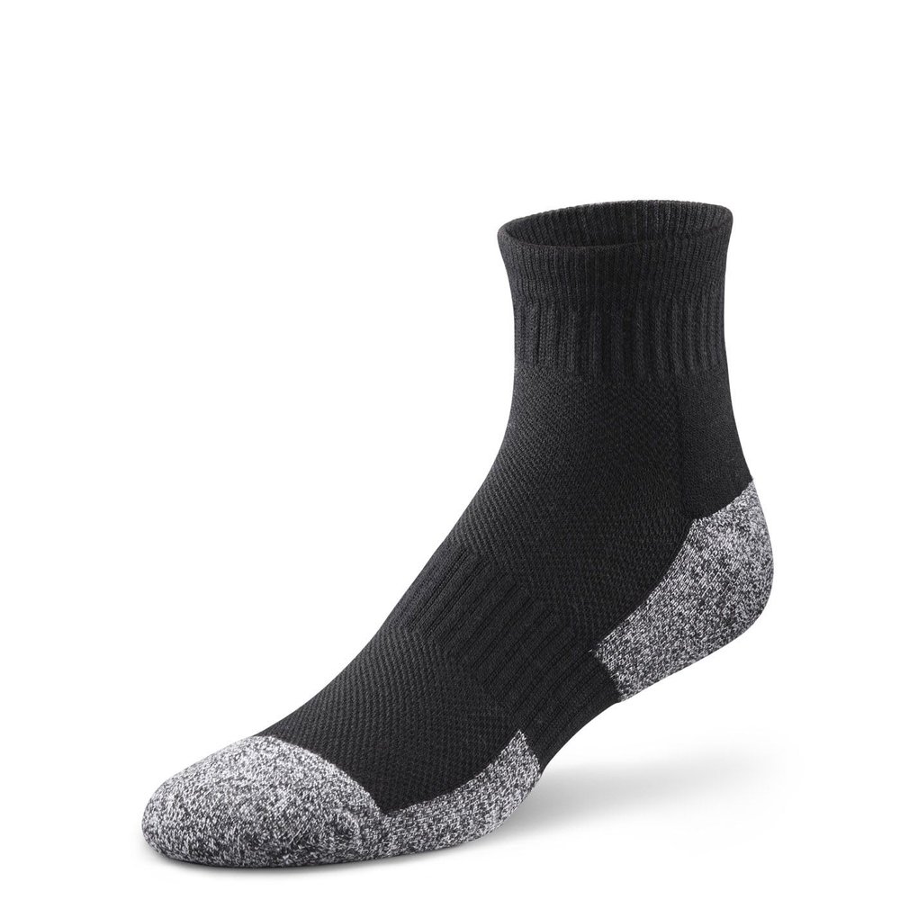 Dr. Comfort Diabetic Ankle Socks for Men and Women, Non-Binding and Breathable (1 Pair) - Large, Black