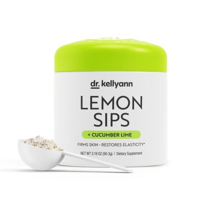 Dr. Kellyann Lemon Sips Citrus Drink Mix (21 Servings)  Cucumber Lime Flavor, Sugar-Free Detox, Hydrates & Firms Skin, 1 Pack