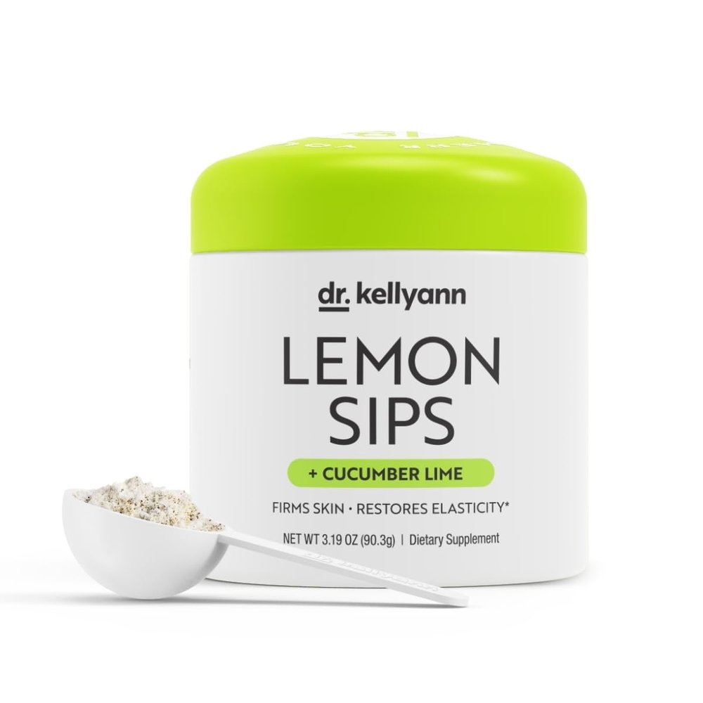 Dr. Kellyann Lemon Sips Citrus Drink Mix (21 Servings)  Cucumber Lime Flavor, Sugar-Free Detox, Hydrates & Firms Skin, 1 Pack