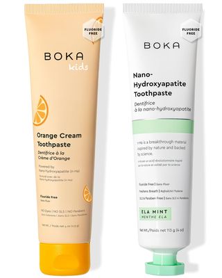 Boka Fluoride Free Toothpaste Nano Hydroxyapatite Toothpaste - Ela Mint, Orange Cream Flavor, 4 oz 2Pk US Manufactured