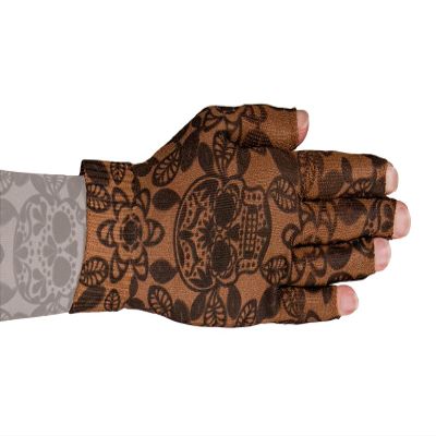 Lymphedivas Macabre Mocha Medical Graduated Compression Glove for Lymphedema (30-40 mmHg Small)