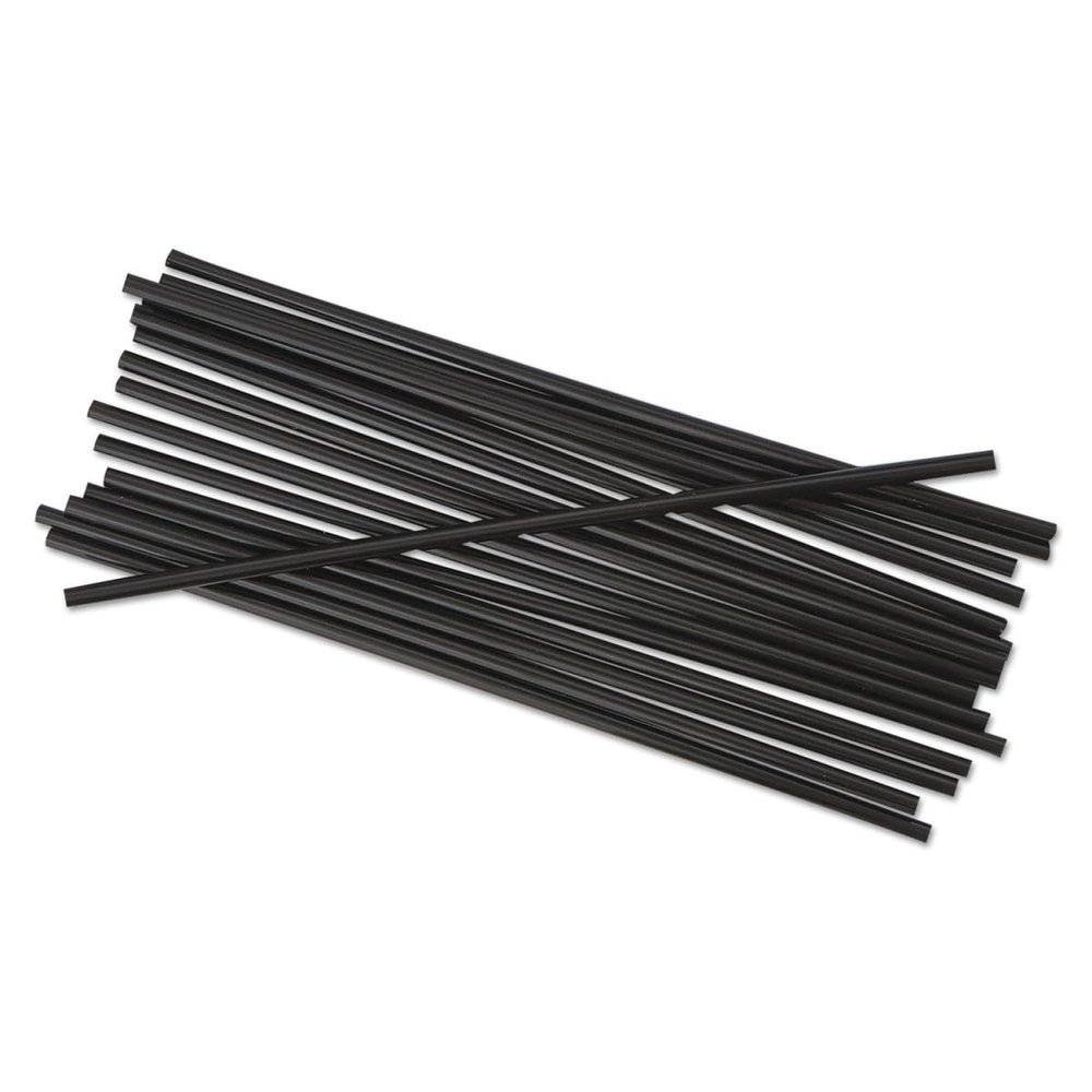 212 Main 5.25 Inch Single-Tube Stir-Straws, Black