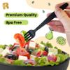 200 Count Black Plastic Silverware Heavy Duty - Black Plastic Forks And Spoons Set - BPA Free Plastic Utensils Set - Heat Resistance Cutlery For All Occasions view 4