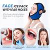 AVCOO Wisdom Teeth Ice Pack Head Wrap with Aluminum Foil Layer for Longer Cold Therapy, Jaw Ice Pack for Face with Ear Cutout Design for Snug Fit, 4 Reusable Ice Bags for Facial Oral Surgery, TMJ Pain view 2