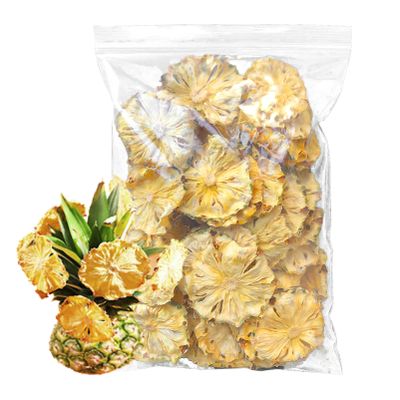 250G Dried Pineapple No Sugar Added Chips - Dehydrated Pine-apples Flowers Cocktail Garnish - Edible Pia Slices Dry Fruit Freeze Natural Dehydrated Fruit for Cake/Drink/Baking