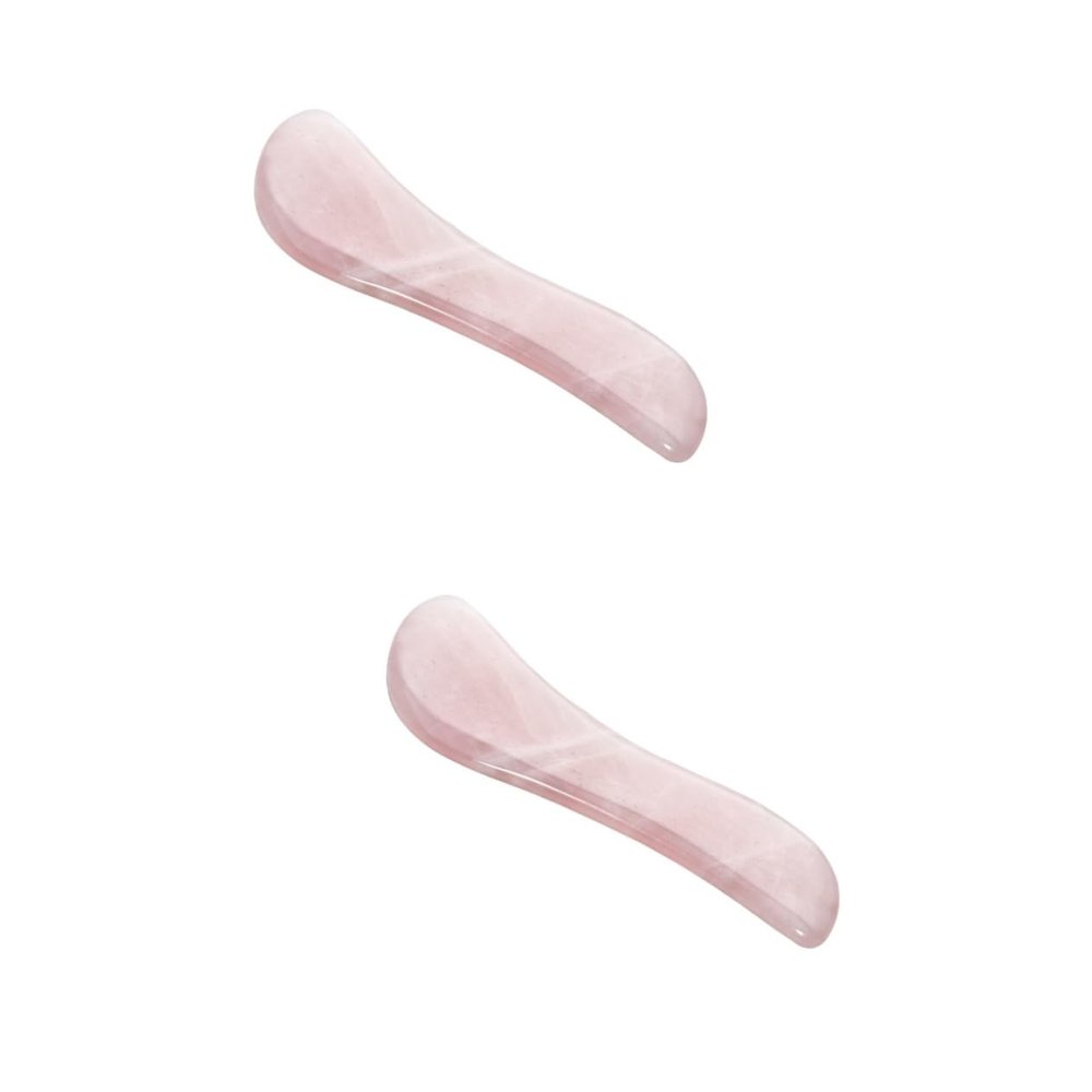 Healvian 2pcs Natural Quartz S-Shape Facial Roller for Spa Massage Tool Jade Scraping Board