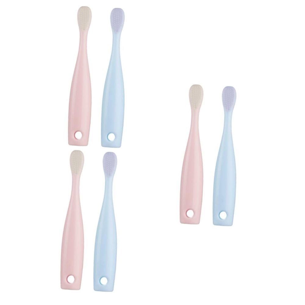 Mobestech 6pcs Soft Bristled Toothbrush Adorable for Boy Girl and Toddlers Safe Material Gentle Gums Design Red