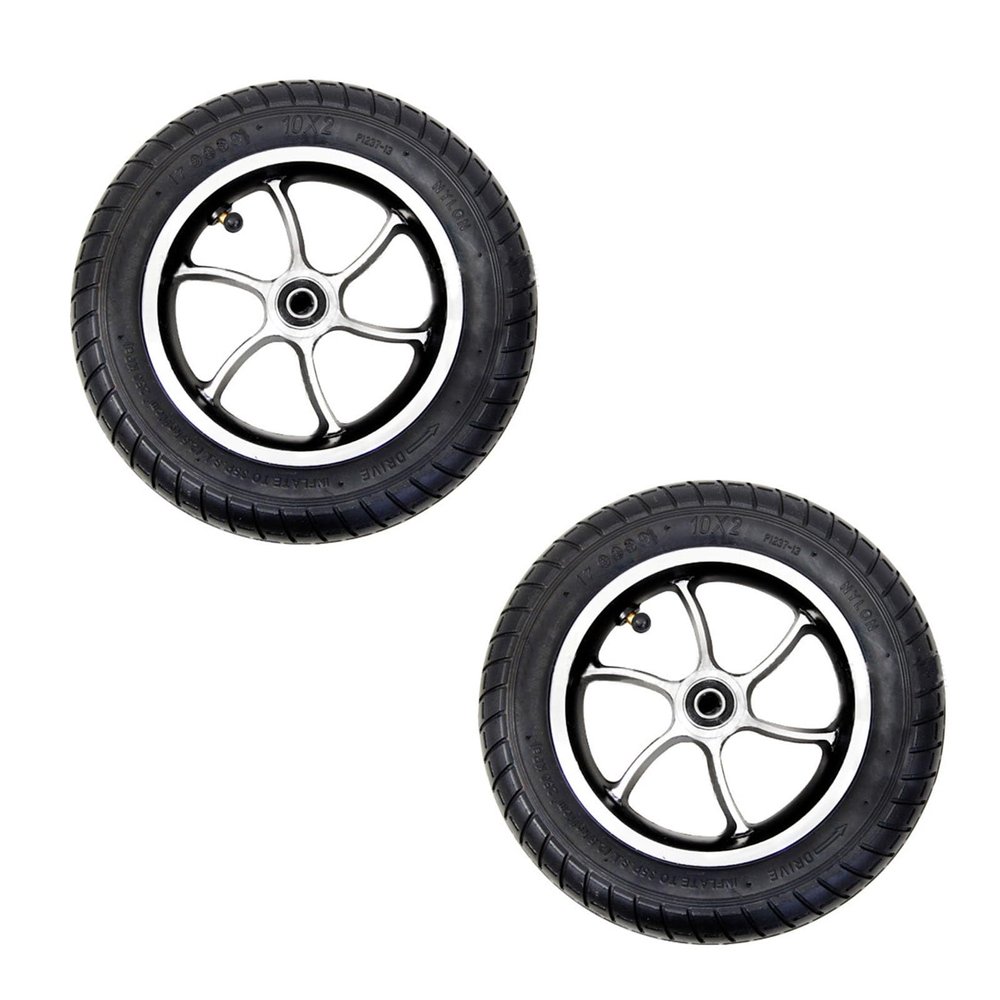 10"x2" Wheelchair Replacement Wheel, Inflatable/Solid Rubber Wheelchair Front Wheels, Aluminum Rim with 1/2" (12mm) Bearing (2 Pcs) (Size : 10"x2"A)