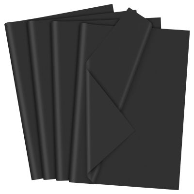 AORZIT 140 Sheets Tissue Paper Bulk for Gift Bag 20" x 14" Black Wrapping Tissue Paper Bulk for Gift Packaging Storage Moving Supplies Weddings Birthday Graduate DIY Project Crafts Decor (Black)