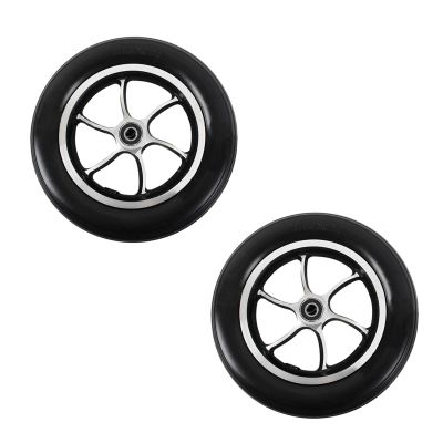 10"x2" Wheelchair Replacement Wheel, Inflatable/Solid Rubber Wheelchair Front Wheels, Aluminum Rim with 1/2" (12mm) Bearing (2 Pcs) (Size : 10"x2"B)
