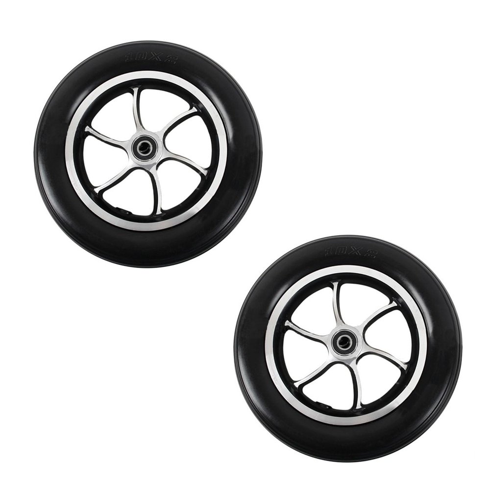 10"x2" Wheelchair Replacement Wheel, Inflatable/Solid Rubber Wheelchair Front Wheels, Aluminum Rim with 1/2" (12mm) Bearing (2 Pcs) (Size : 10"x2"B)
