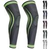 2 Pack Full Leg Compression Sleeves, Long Knee Brace Support for ACL,PCL, Meniscus Tear, Arthritis, Tendinitis,Men And Women (Green, Medium) view 1