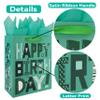 16.5" Extra Large Green Gift Bags Set with Greeting Card and Tissue Papers (Cartoon Happy Birthday) for Men's or Women's Birthday Party, Boys', Girls', or Kids' Party, Baby Shower, Baby Boy or Girl - view 4