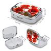 Pill Box Small Pill Boxs for Travel Pill Organizer Poppy Flowers Vivid Petals Pill Case Portable Medicine Organizer with Mirror 2 Compartment Pill Organizer for Purse Pocket view 2