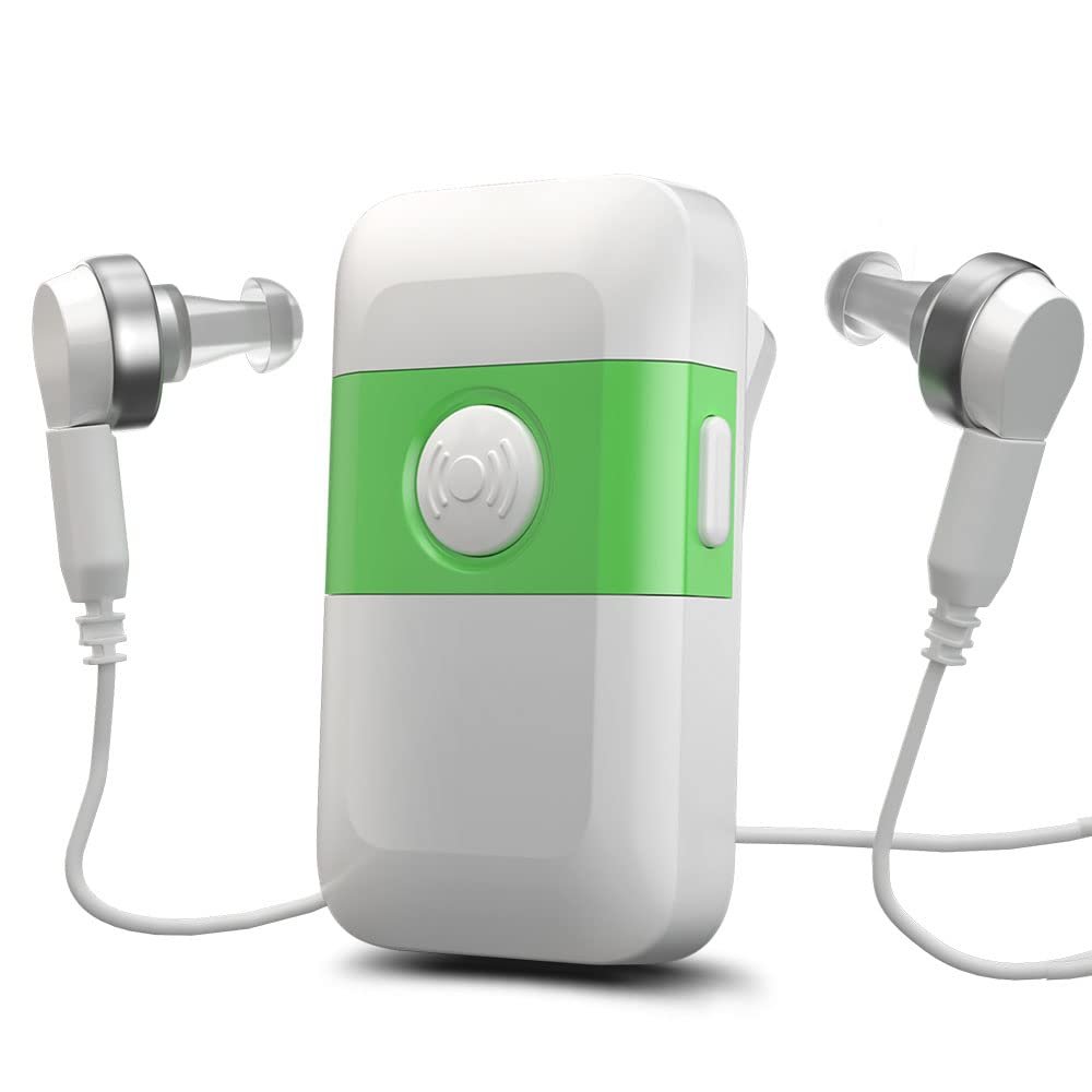 Hearing Aids For Seniors[2024 New Version]-Rechargeable With Noise Cancelling Hearing Amplifier Pocket Talker Hearing Loss, HOLFENRY JKS60E Pocket Hearing Aids Gift For Mother/Father,For Two Ear
