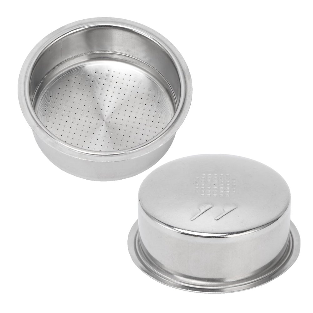 Coffee Portafilter Basket, 2PCS 51-54mm Bottomless Handle Coffee Filter 51mm Espresso Basket 2 Cup Coffee Machine Filter Replacement for Coffee Machines