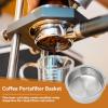Coffee Portafilter Basket, 2PCS 51-54mm Bottomless Handle Coffee Filter 51mm Espresso Basket 2 Cup Coffee Machine Filter Replacement for Coffee Machines view 2