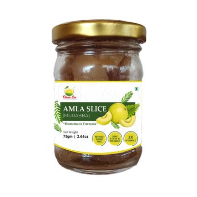 Dawn Lee Gooseberry Amla Slice 75g- Murabba - Pure Homemade - Gooseberry Candy For All Age Groups, Masala Amla Candy - Natural Tasty- For Cravings- Traditional- Non Sticky Seedless - 3X Vitamin C - Marmalade like Jam - Refined Sugar-Free- No Artifici