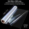 SYOGUA 100 ft Extra Wide Clear Cellophane Wrap Roll, 34" x 100', Thicker Transparent Paper for Gifts, Treats, Holidays, Christmas view 2