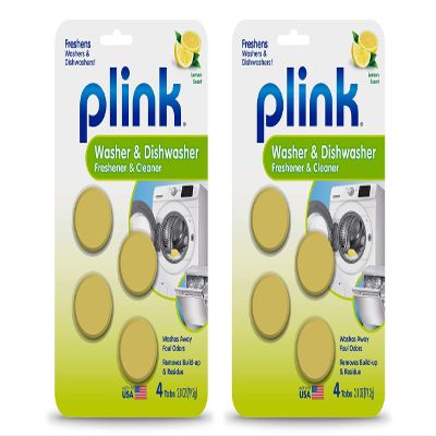 Plink-9024 Summit Brands Washer and Dishwasher Freshener Cleaner, 4 Tabs, Yellow, 1 Count (Pack of 8)