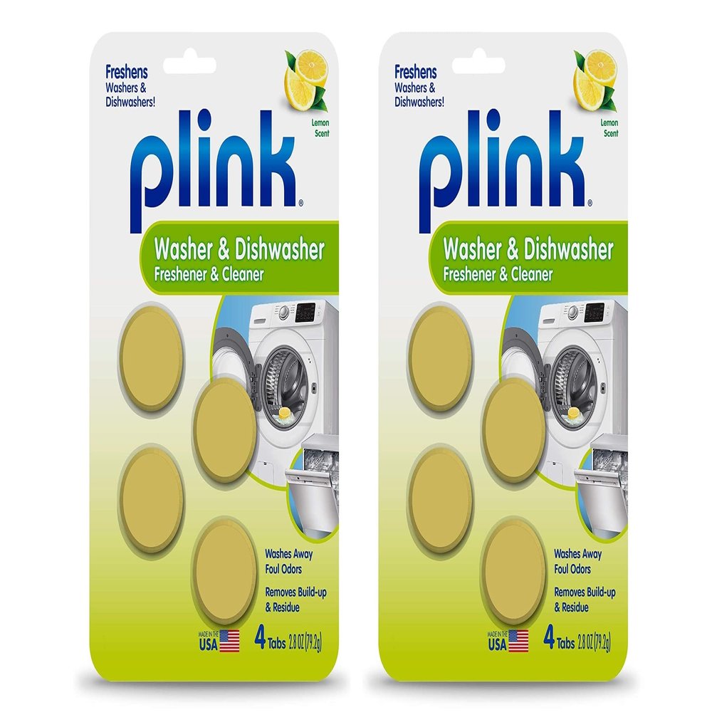 Plink-9024 Summit Brands Washer and Dishwasher Freshener Cleaner, 4 Tabs, Yellow, 1 Count (Pack of 8)