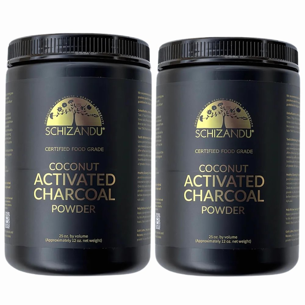 Organic Charcoal Powder Activated Charcoal Natural, Vegan, Organic, GMO Free - Large Bottle 25 oz Powder - 2pack