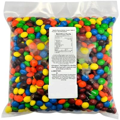 M&M Milk Chocolate Candy, 5 LB - Bulk Chocolate Candy Variety Pack  Chocolate Milk Candy Bulk  Delicious and Colorful Candy for Party Bags  Extra Large Size 80 OZ.