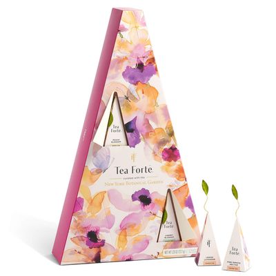 Tea Forte Tea Advent Calendar Gift Set; 12 Individually Wrapped Handcrafted Assorted Pyramid Infuser Tea Bags with Numbered Doors, Mariposa