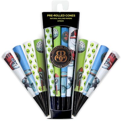 Beautiful Burns, Area 51 Combo Pre-Rolled Cones - 8 Pack of Pre Roll Cone Shells
