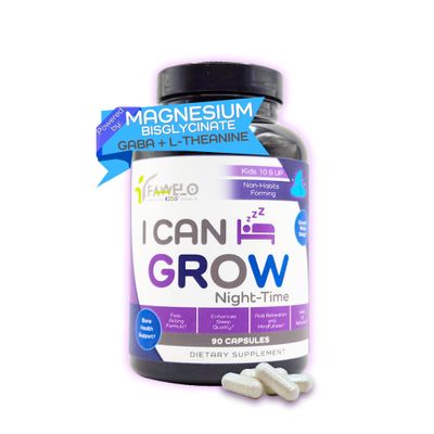 I Can Grow NightTime Kids Vitamins Multivitamin Sleep Aid | Magnesium for Kids with Magnesium Bisglycinate | Natural Calm & Recovery | magnesio complex | Vitaminas para Nios con Glicinato de Magnesio
