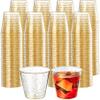 Byvivace 500Counts 1OZ. Disposable Shot Glasses Hard Plastic Shot Cups Gold Glitter Mini Shot Glasses for Tequila, Jello Shots, Liquor, 1Ounce Small Cup for Sauce, Dips, Shot Cups for Party view 1