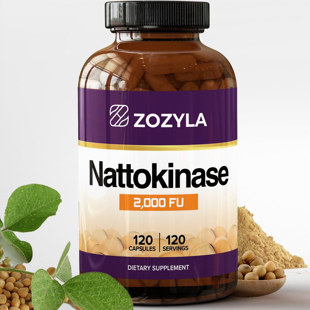 ZOZYLA Nattokinase Supplement 2,000 FU, 120 Capsules - Natto Extract for Normal Blood Flow and Circulation - Non-GMO, Gluten Free, Vegan - Made in USA