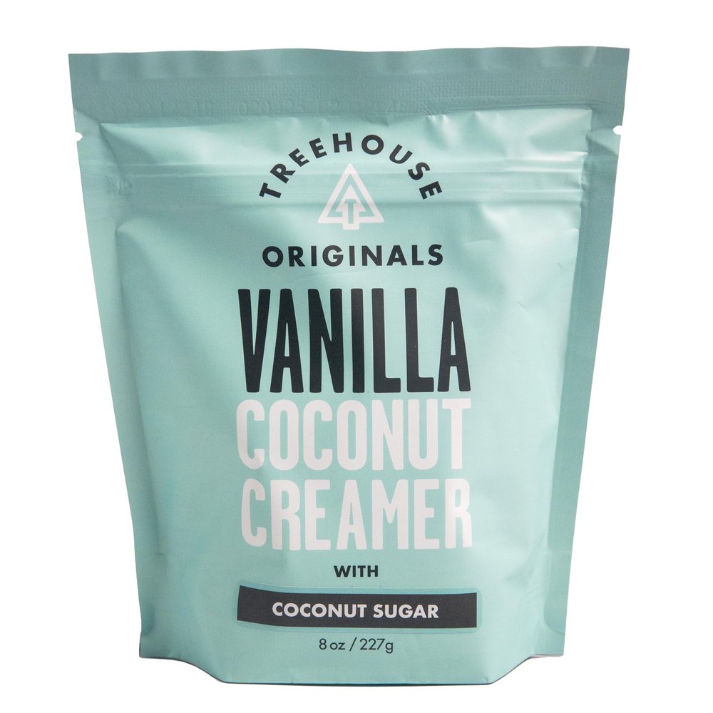 Organic Coconut Creamer with Vanilla & Lions Mane | Keto-Friendly, Low Glycemic, Dairy-Free, Vegan, Gluten-Free | MCT & Coconut Sugar Coffee Creamer | Treehouse Originals | 8 oz Bag