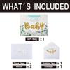 13" Large White Gift Bag Set with Greeting Card and Tissue Papers (Gold Glitter Baby) for Girls' Birthday Party, Women's Birthday Parties, Baby Shower, Baby Girl or Boy - 13x5.2x10.2, 1 Pcs. view 3