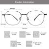 LAMBBAA Blue Light Blocking Reading Glasses Small Face Computer Fashionable Lightweight Retro Metal Frame Women Men(gray,+0.75 Magnification view 3